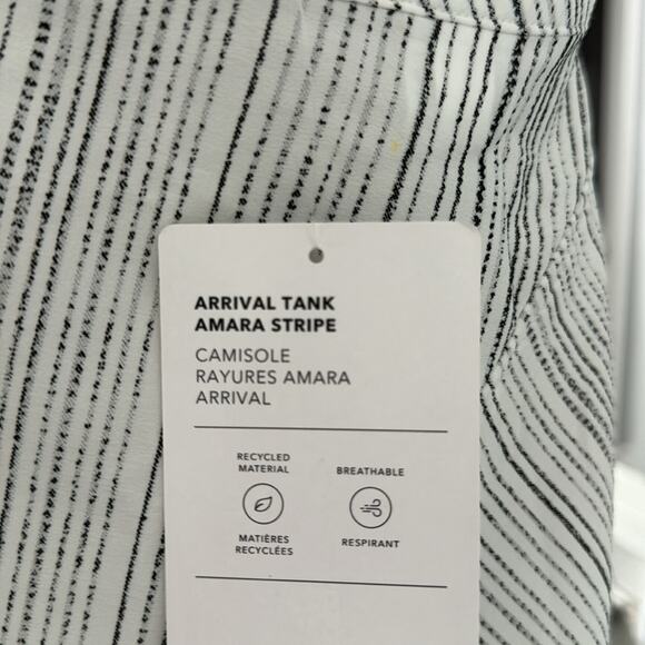 NWT Athleta Arrival Tank Amara Stripe White / Black Cross Back Size XS - Picture 7 of 8